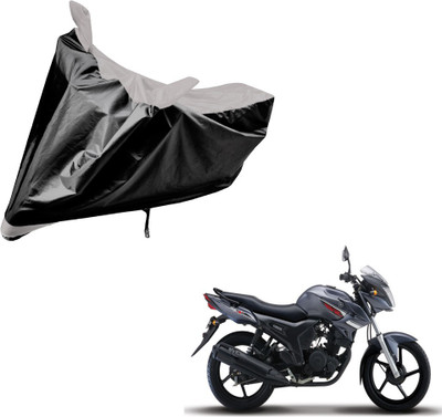 Auto Hub Two Wheeler Cover for Yamaha(SZ-S, Black, Silver)