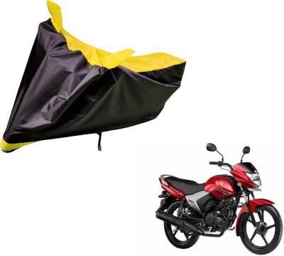 Amanzo Two Wheeler Cover for Yamaha(Saluto, Black, Yellow)