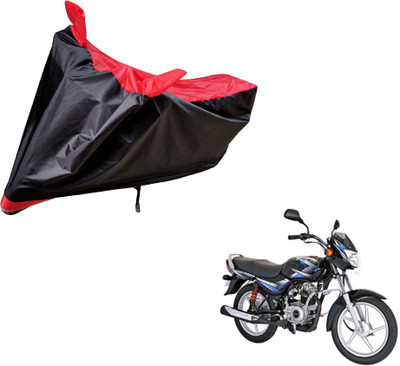 Auto Hub Two Wheeler Cover for Bajaj(CT100, Black, Red)