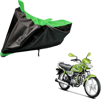 Amanzo Two Wheeler Cover for Hero(HF Deluxe, Black, Green)