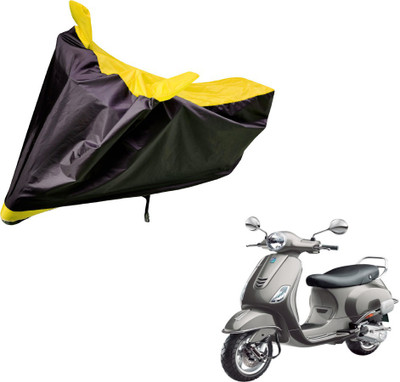 Auto Hub Two Wheeler Cover for Universal For Bike(Vespa VXL, Black, Yellow)