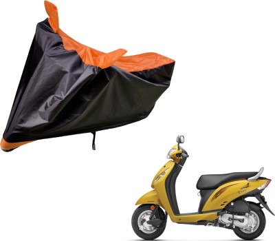 Auto Hub Two Wheeler Cover for Honda(Activa i, Black, Orange)