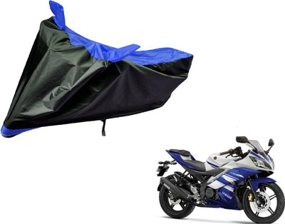 Auto Hub Two Wheeler Cover for Yamaha(R15, Black, Blue)