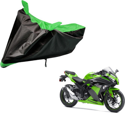 Amanzo Two Wheeler Cover for Kawasaki(Ninja, Black, Green)