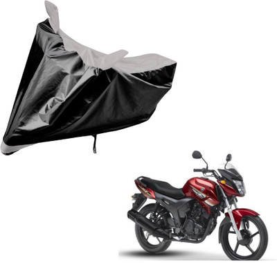 Auto Hub Two Wheeler Cover for Yamaha(SZ X, Black, Silver)
