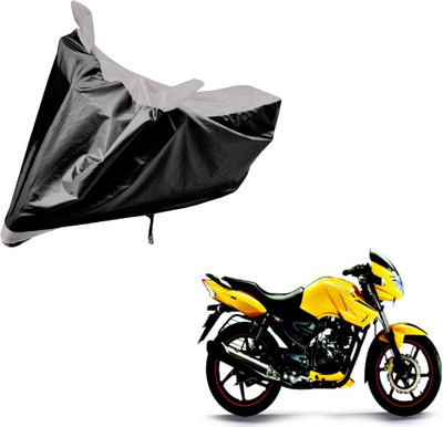 Auto Hub Two Wheeler Cover for TVS(Apache, Black, Silver)