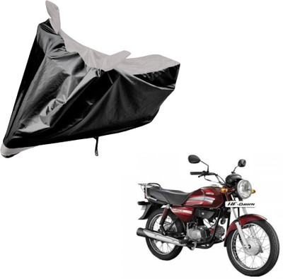 Auto Hub Two Wheeler Cover for Hero(HF Dawn, Black, Silver)