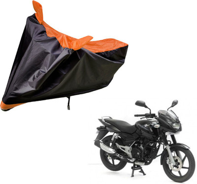 Auto Hub Two Wheeler Cover for Bajaj(Pulsar, Black, Orange)