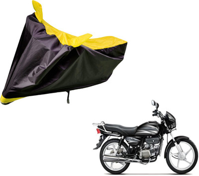 Auto Hub Two Wheeler Cover for Hero(Splendor Plus, Black, Yellow)