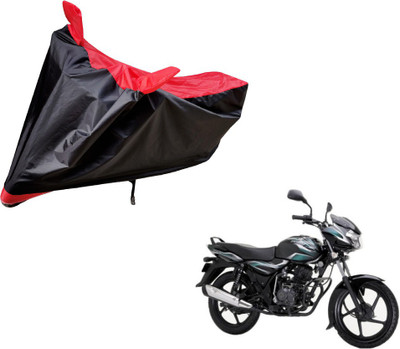 Auto Hub Two Wheeler Cover for Bajaj(Discover 100 DTS-i, Black, Red)