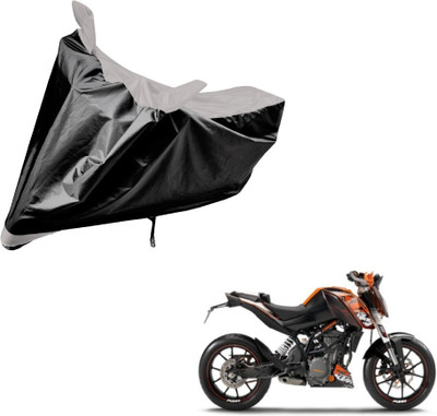 Auto Hub Two Wheeler Cover for KTM(Duke 200, Black, Silver)