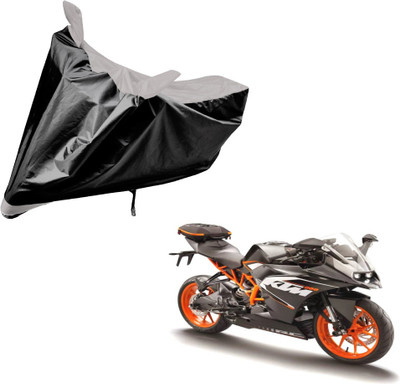 Auto Hub Two Wheeler Cover for KTM(RC 200, Black, Silver)