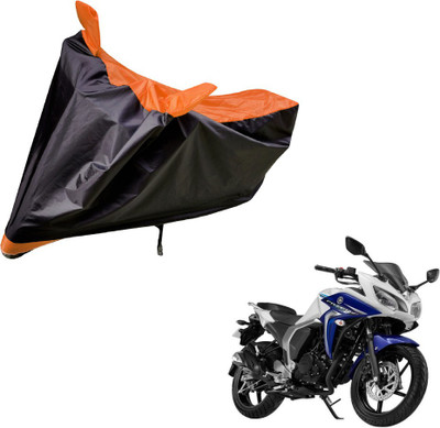 Auto Hub Two Wheeler Cover for Yamaha(Fazer, Black, Orange)