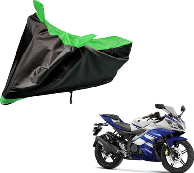 Auto Hub Two Wheeler Cover for Yamaha(R15, Black, Green)