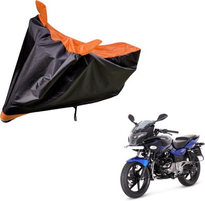 Auto Hub Two Wheeler Cover for Bajaj(Pulsar, Black, Orange)