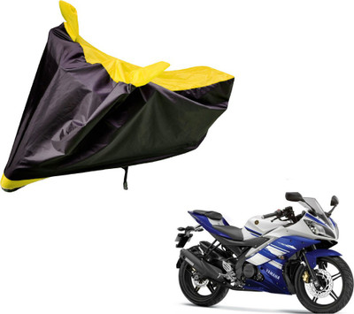 Auto Hub Two Wheeler Cover for Yamaha(R15, Black, Yellow)