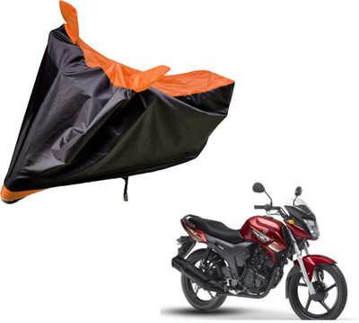 Auto Hub Two Wheeler Cover for Yamaha(SZ X, Black, Orange)