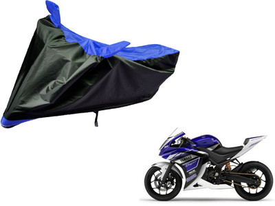 Auto Hub Two Wheeler Cover for Yamaha(YZF R25, Black, Blue)