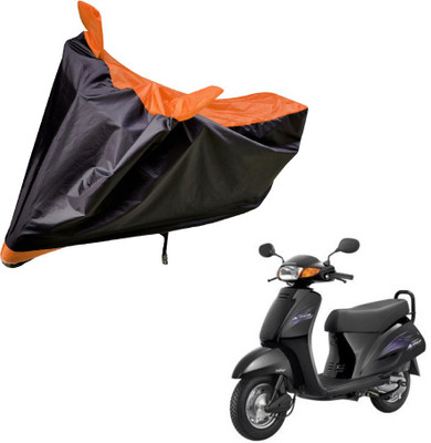 Amanzo Two Wheeler Cover for Honda(Activa, Black, Orange)