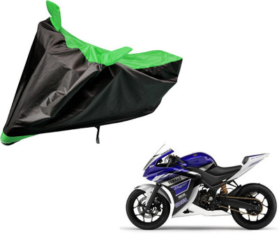 Auto Hub Two Wheeler Cover for Yamaha(YZF R25, Black, Green)