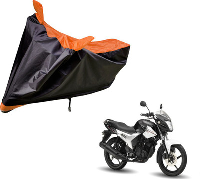 Auto Hub Two Wheeler Cover for Yamaha(SZ R, Black, Orange)