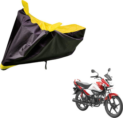 Auto Hub Two Wheeler Cover for Hero(Splendor I Smart, Black, Yellow)