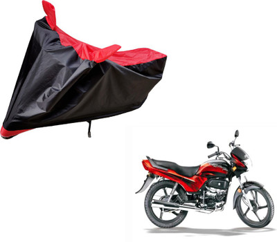 Auto Hub Two Wheeler Cover for Hero(Passion Plus, Black, Red)