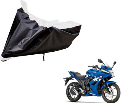 Amanzo Two Wheeler Cover for Suzuki(Gixxer SF, Black, White)