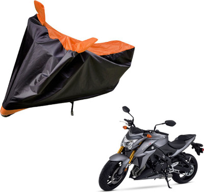 Auto Hub Two Wheeler Cover for Suzuki(GSX, Black, Orange)