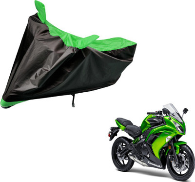 Amanzo Two Wheeler Cover for Kawasaki(Ninja, Black, Green)
