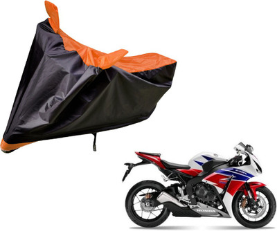 Auto Hub Two Wheeler Cover for Honda(CBR 1000RR, Black, Orange)