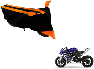MOCKHE Two Wheeler Cover for Yamaha(YZF R25, Black, Orange)