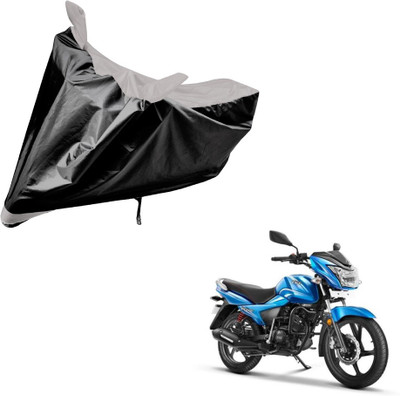 Auto Hub Two Wheeler Cover for TVS(Victor GLX, Black, Silver)