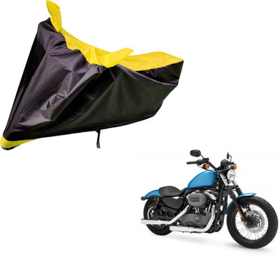 Auto Hub Two Wheeler Cover for Harley Davidson(XL 1200, Black, Yellow)