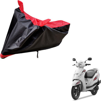 Auto Hub Two Wheeler Cover for TVS(Wego, Black, Red)