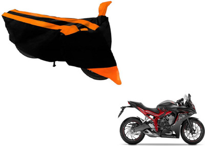 MOCKHE Two Wheeler Cover for Honda(CBR 650F, Black, Orange)