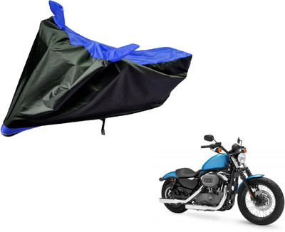 Amanzo Two Wheeler Cover for Harley Davidson(XL 1200, Black, Blue)