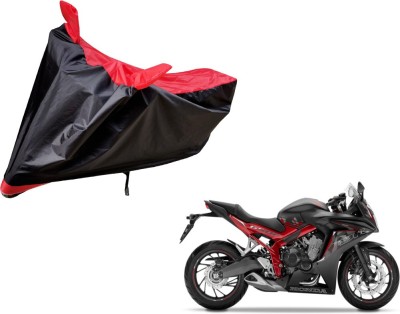 Auto Hub Two Wheeler Cover for Honda(CBR 650F, Black, Red)