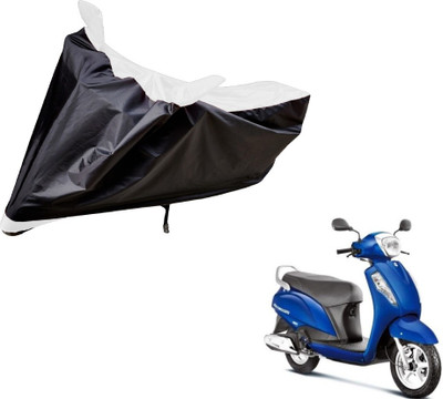 Auto Hub Two Wheeler Cover for Suzuki(Access, Black, White)