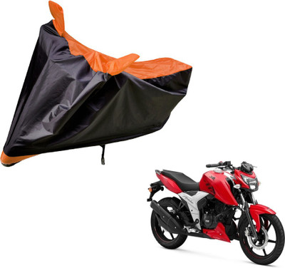 Amanzo Two Wheeler Cover for TVS(Apache RTR 160, Black, Orange)