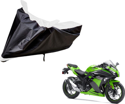 Amanzo Two Wheeler Cover for Kawasaki(Ninja, Black, White)