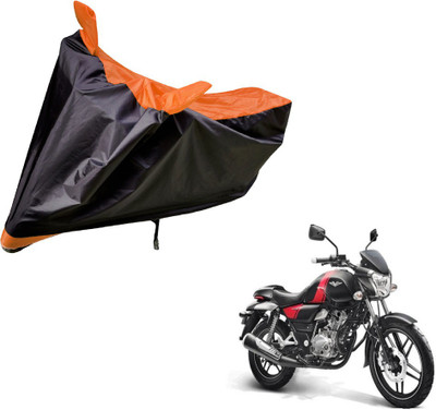 Auto Hub Two Wheeler Cover for Bajaj(V 150, Black, Orange)