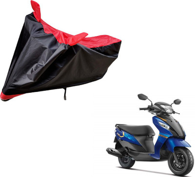 Auto Hub Two Wheeler Cover for Suzuki(Let's, Black, Red)
