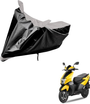 Auto Hub Two Wheeler Cover for TVS(NTORQ, Black, Silver)