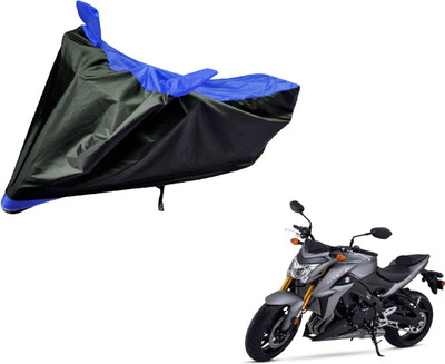 Auto Hub Two Wheeler Cover for Suzuki(GSX, Black, Blue)
