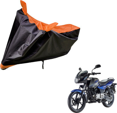 Amanzo Two Wheeler Cover for Bajaj(Pulsar 150 DTS-i, Black, Orange)