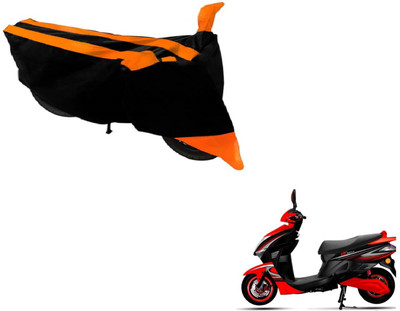 MOCKHE Two Wheeler Cover for Kinetic(Nova, Black, Orange)