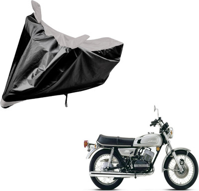 Auto Hub Two Wheeler Cover for Yamaha(RD 350, Black, Silver)