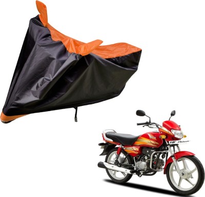 Auto Hub Two Wheeler Cover for Hero(HF Deluxe, Black, Orange)