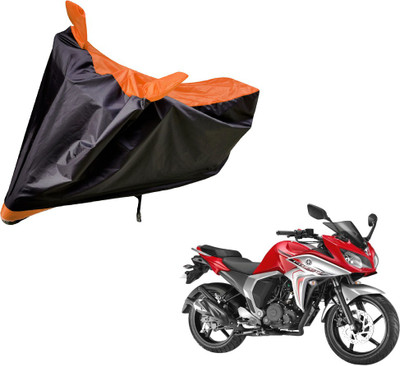 Auto Hub Two Wheeler Cover for Yamaha(Fazer, Black, Orange)